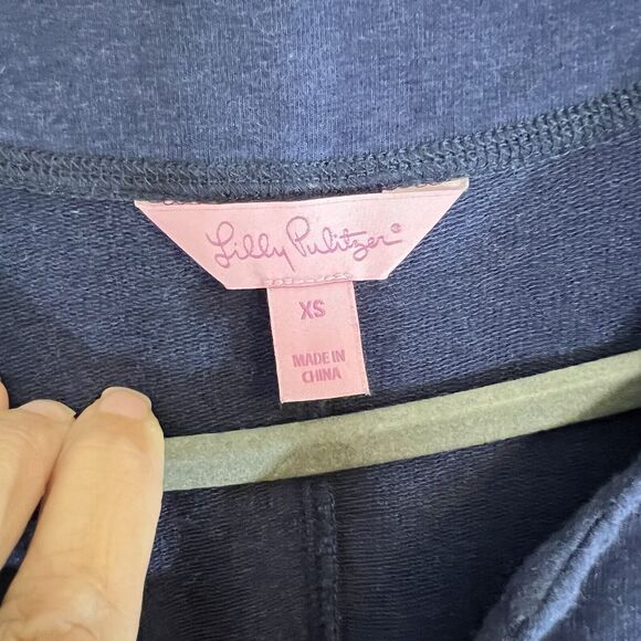 Lilly Pulitzer Joyce T Shirt Dress Sz XS Blue V Neck 3/4 Sleeve UPF 50 Casual - Picture 3 of 5